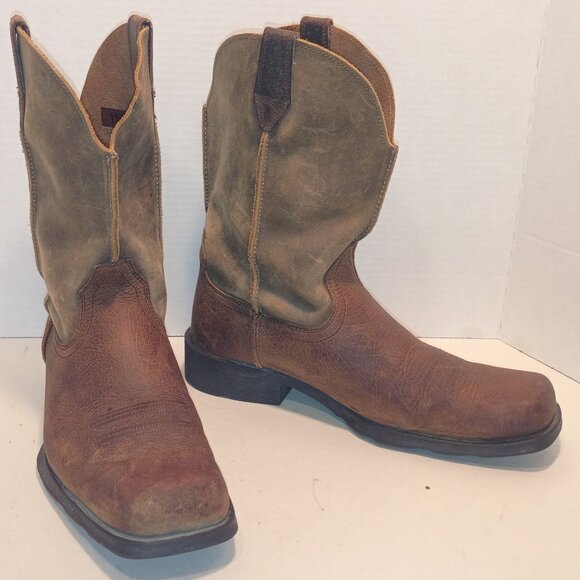 ARIAT "Rambler" Men's Size 11D Pull-on Western Boot Square Toe Brown Leather - Picture 1 of 14